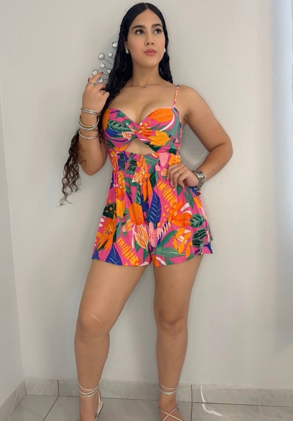 Tropical Print Romper