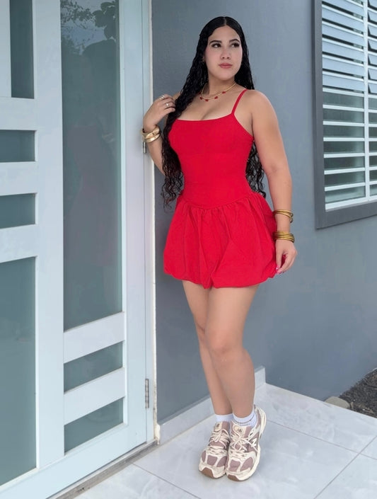 Red Bubble Romper