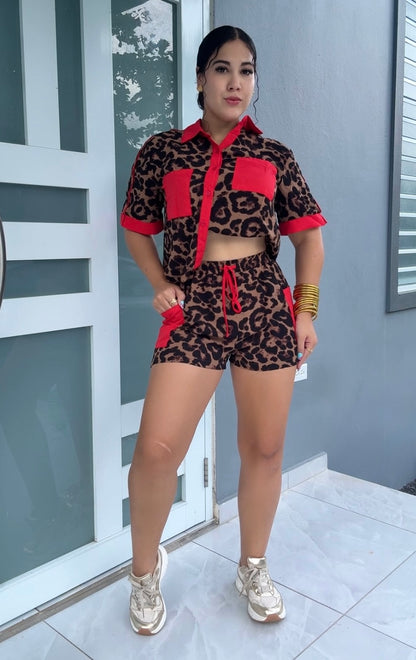 Wild Red Leopard Set