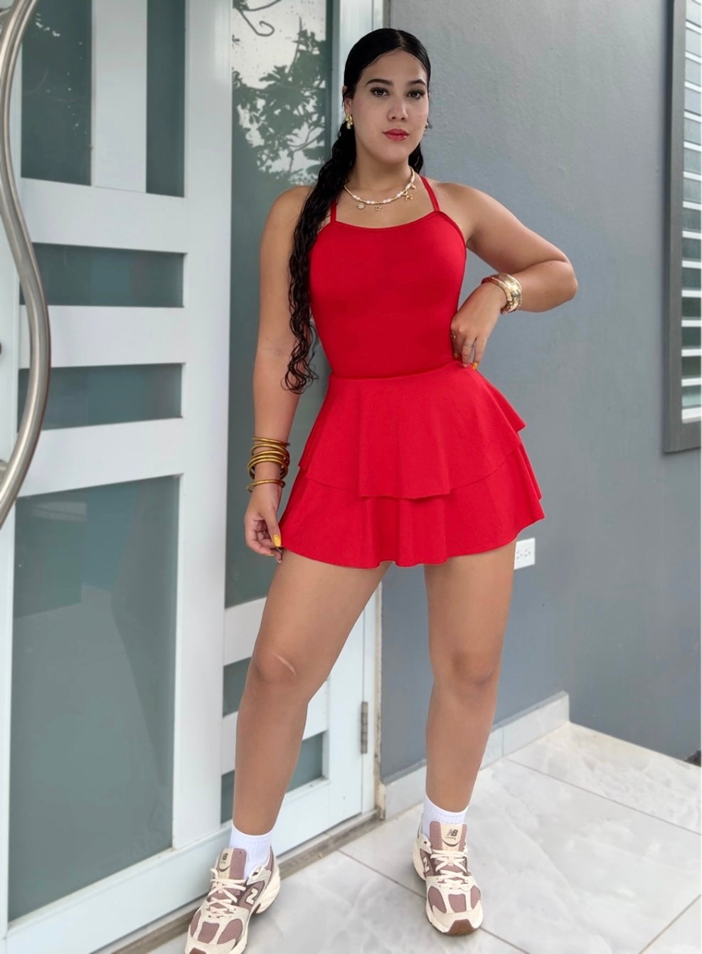 Red Romper Dress