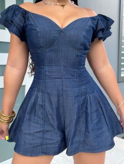 Denim Belle Romper Dress