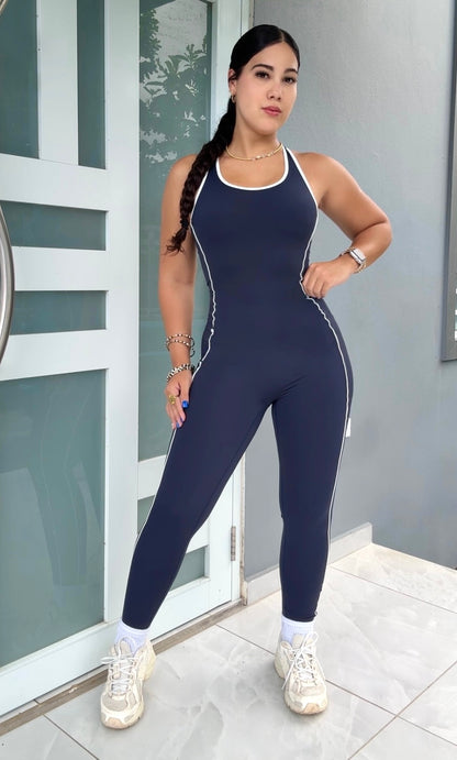 Sculpt Navy Jumpsuit