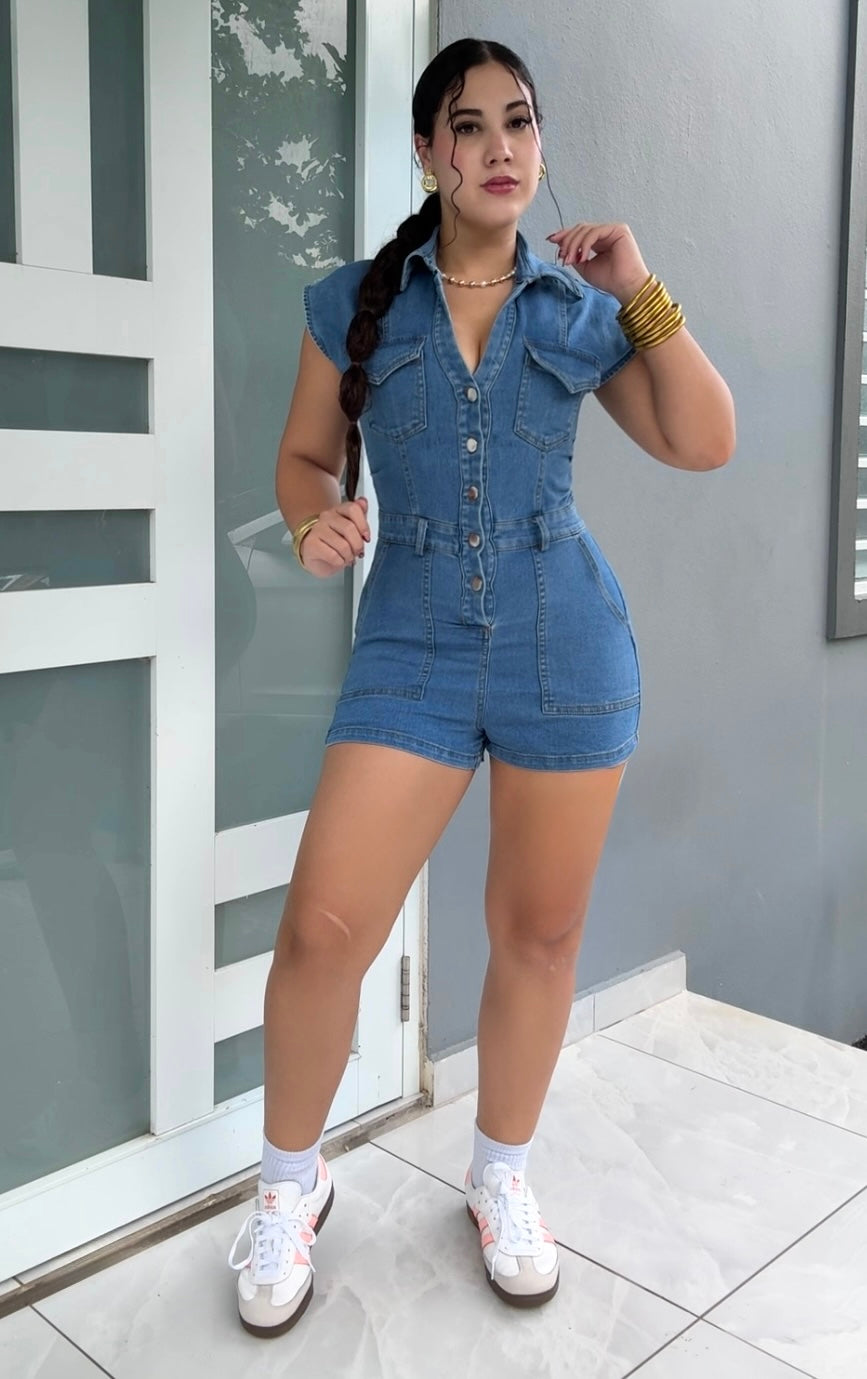 Denim Sculpt Romper (Stretch)
