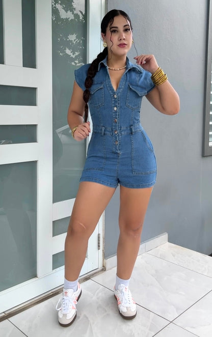 Denim Sculpt Romper (Stretch)