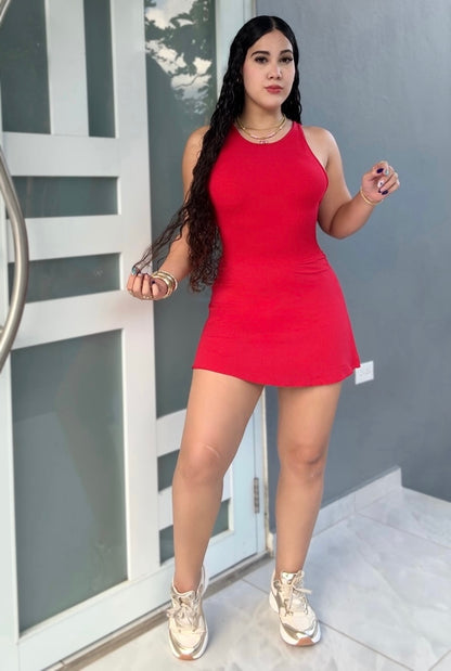 Red Romper Dress