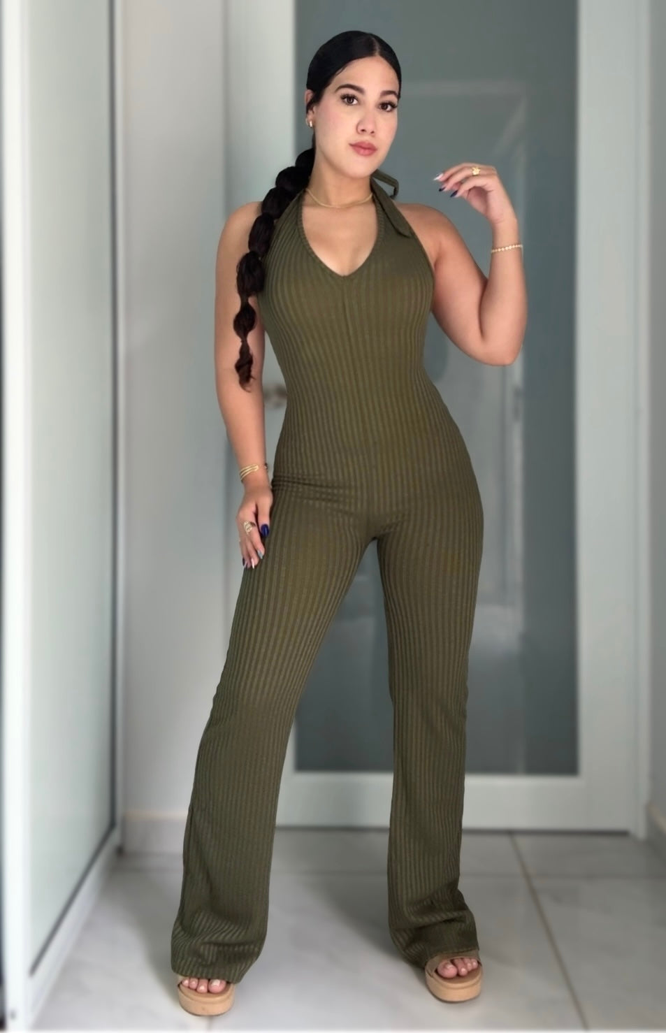 Olive Sculpt Jumpsuit