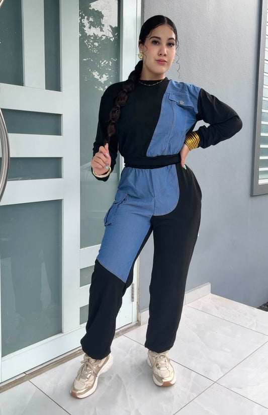 Black & Denim Travel Set