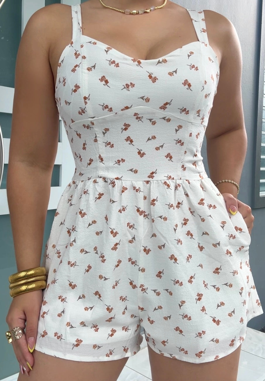 White Bloom Romper