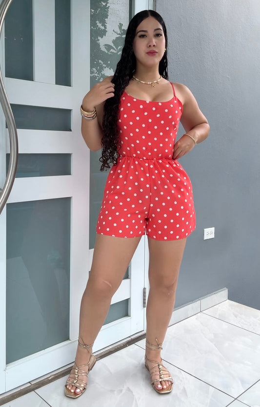 Tomato Polka Romper