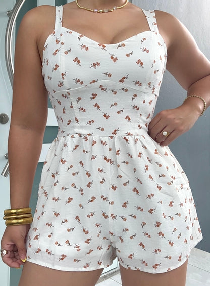 White Bloom Romper