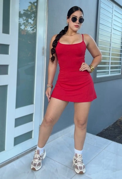 Red Romper Dress