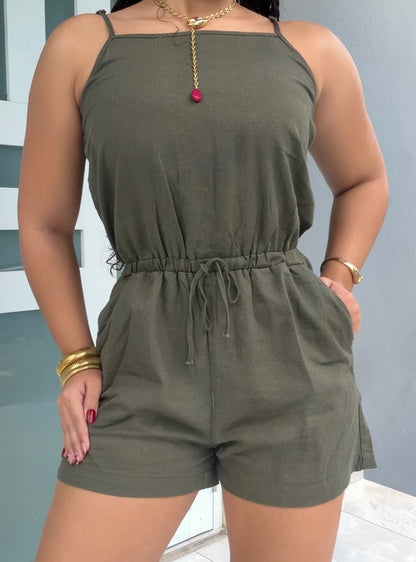 Olive Breeze Romper