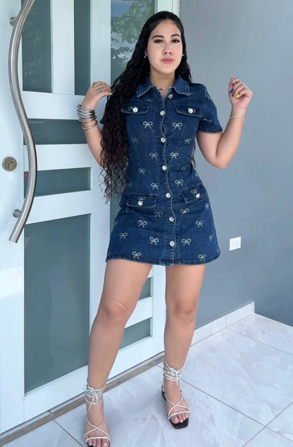 Denim Bow Dress
