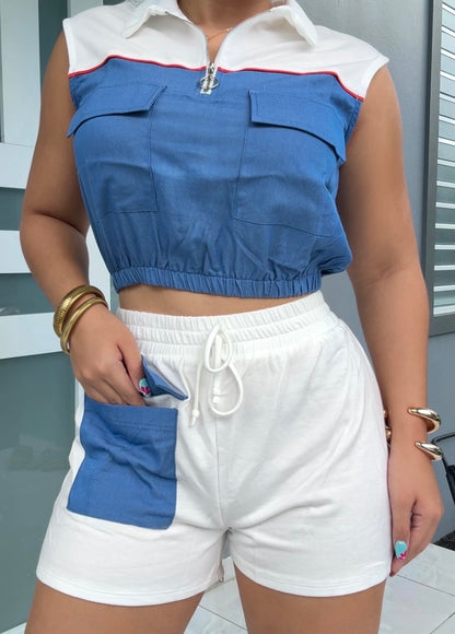 Ivory Denim Motion Set