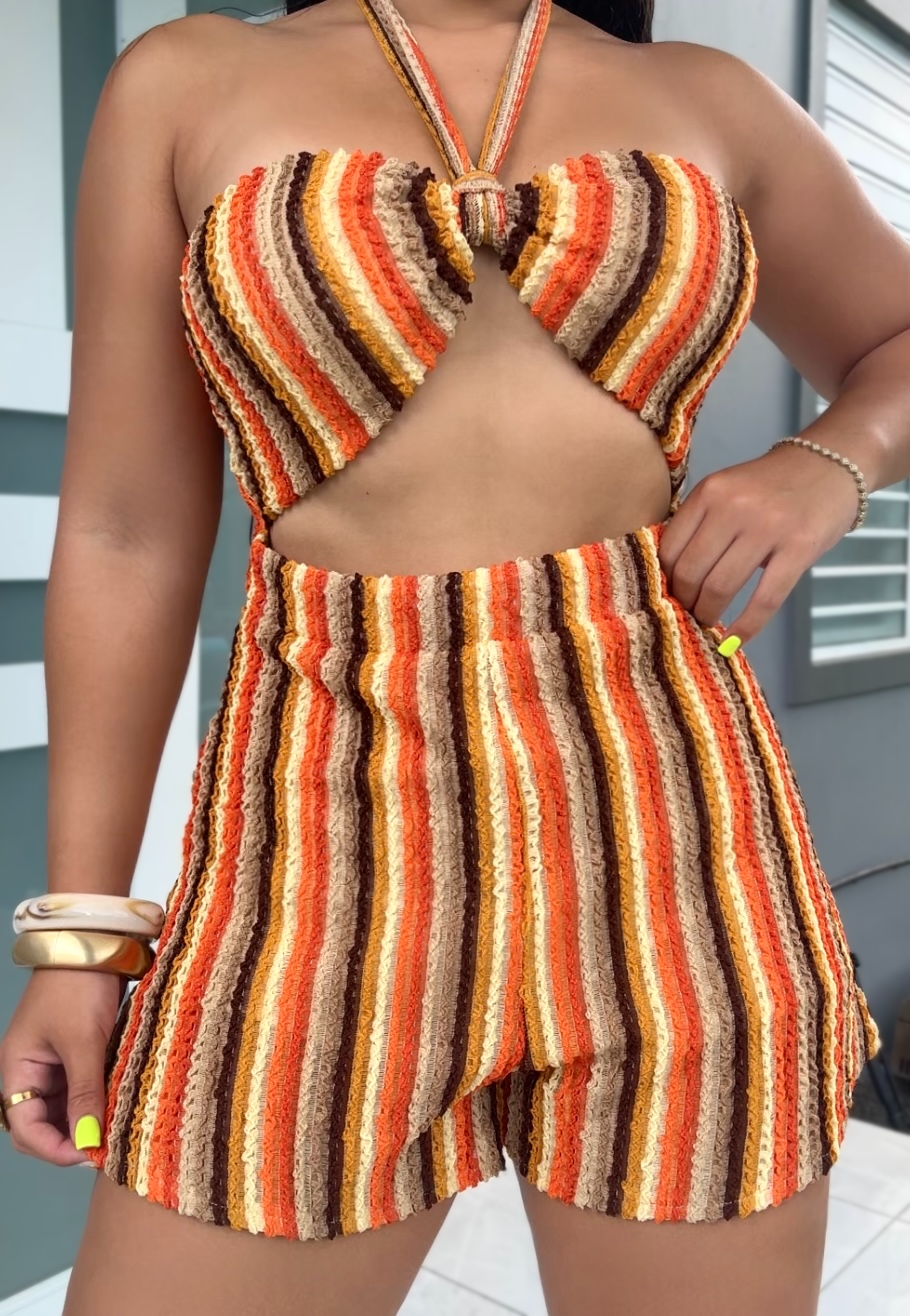 Sunset Stripe Romper
