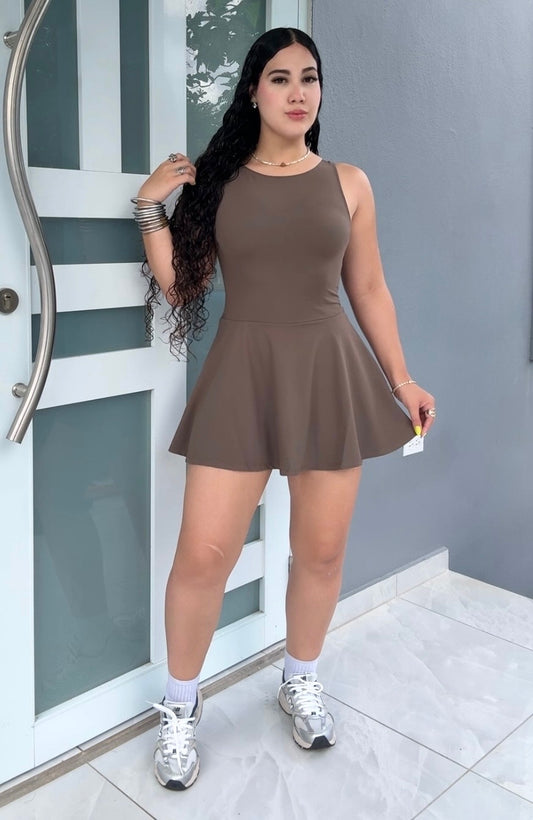 Mocha Romper Dress