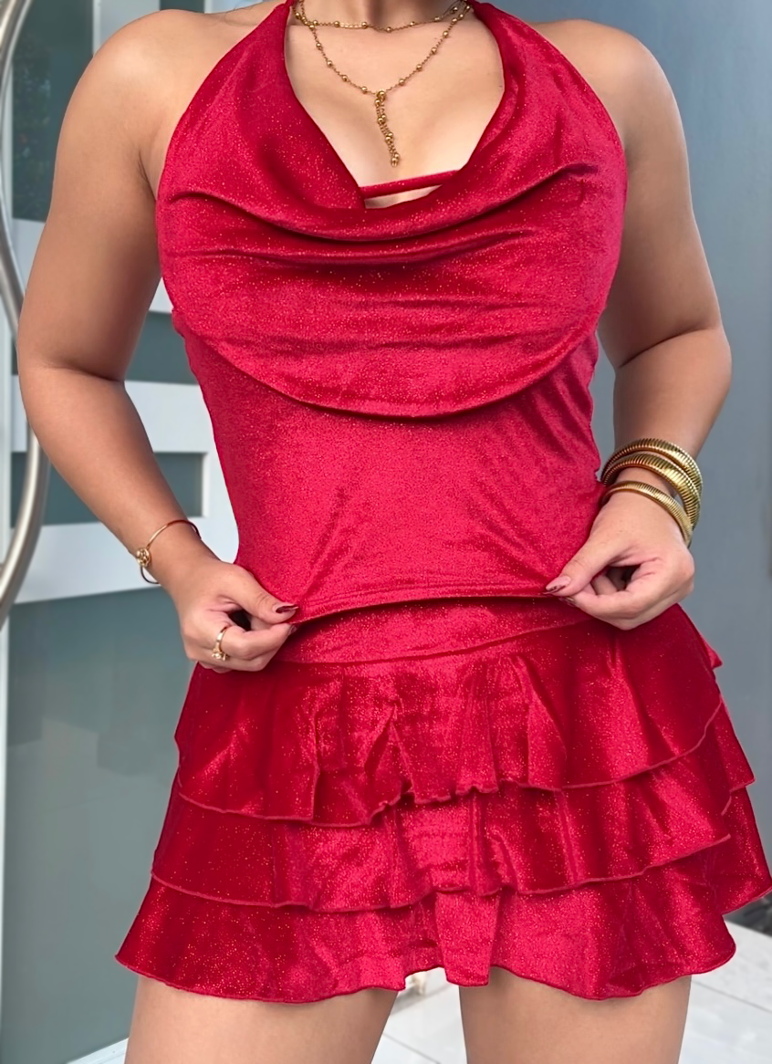 Ruby Velvet Set