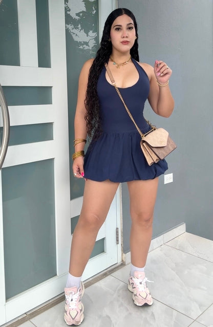 Navy Romper Dress