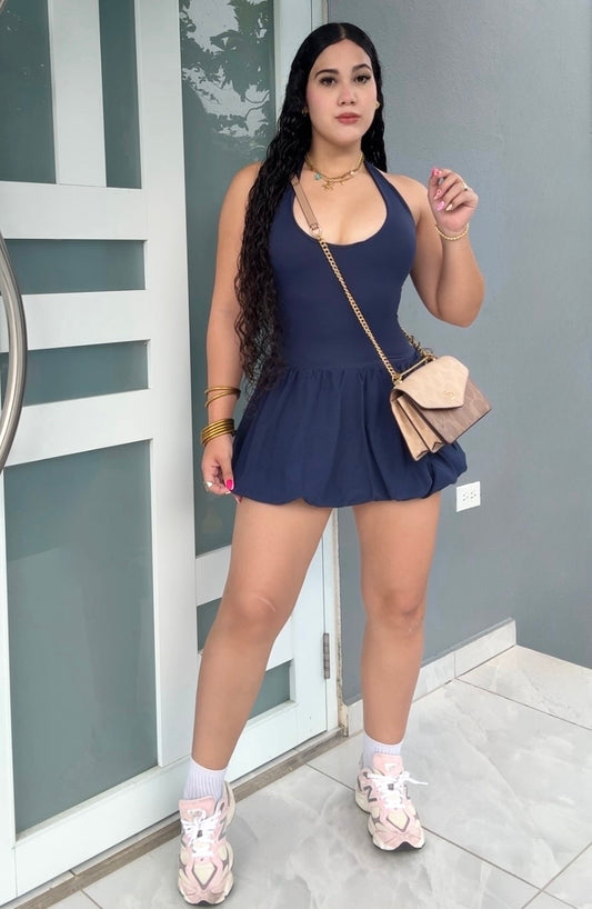 Navy Romper Dress