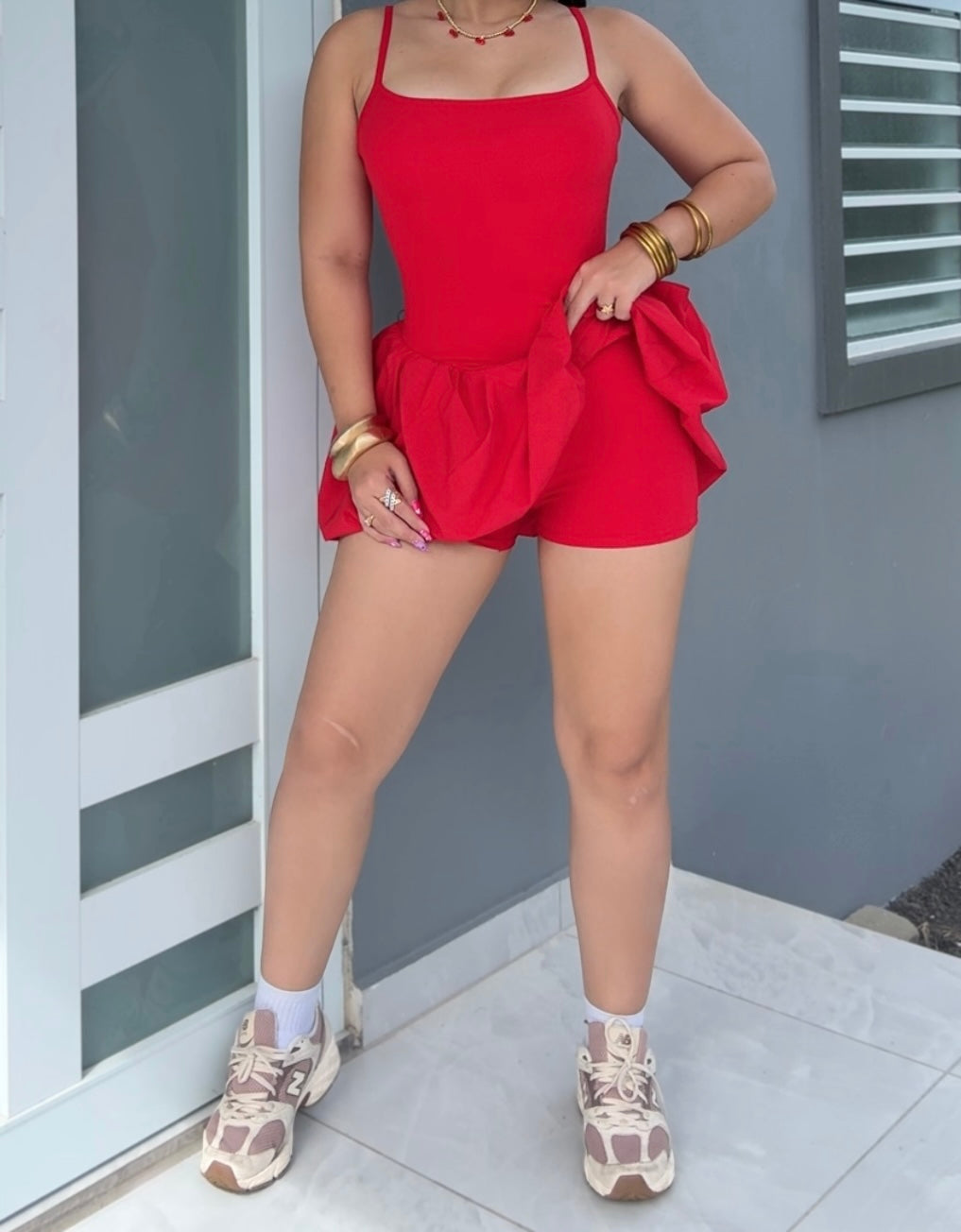 Red Bubble Romper
