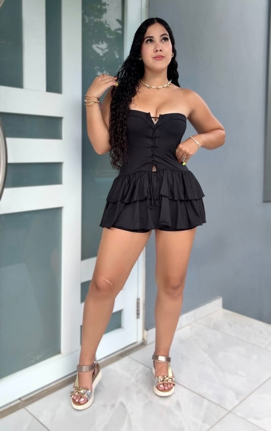 Luna Ruffle Romper Dress