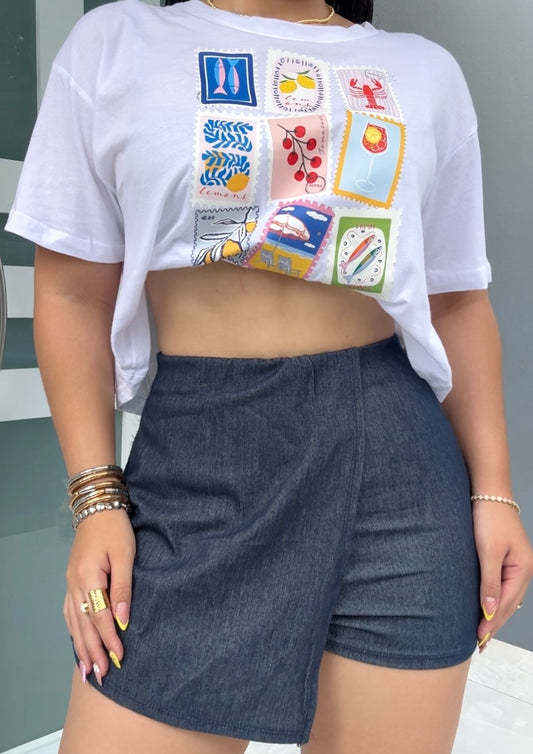 Soft denim skort