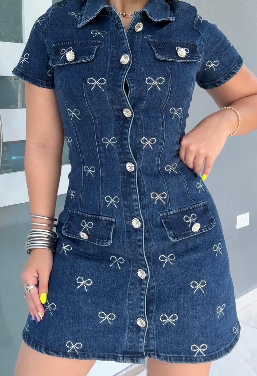 Denim Bow Dress