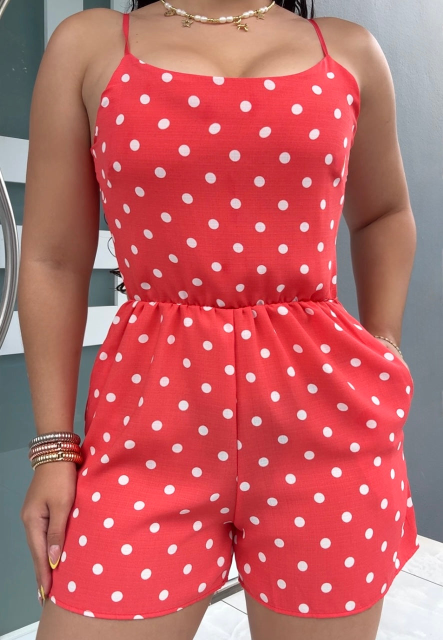 Tomato Polka Romper