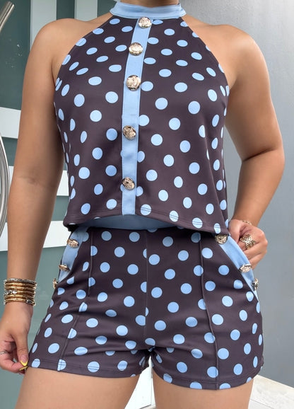 Blue Polka Dot Set