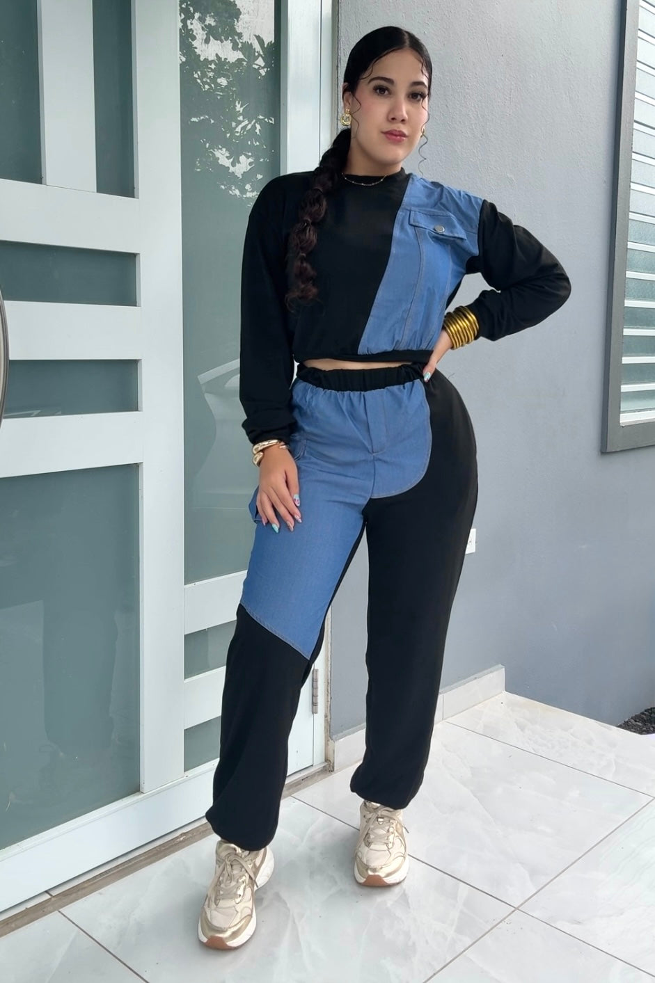 Black & Denim Travel Set