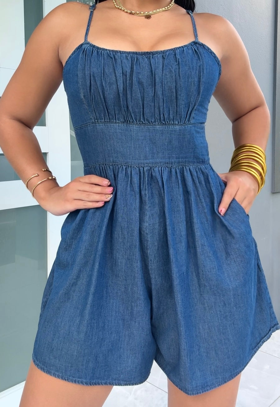 Chic Denim Romper