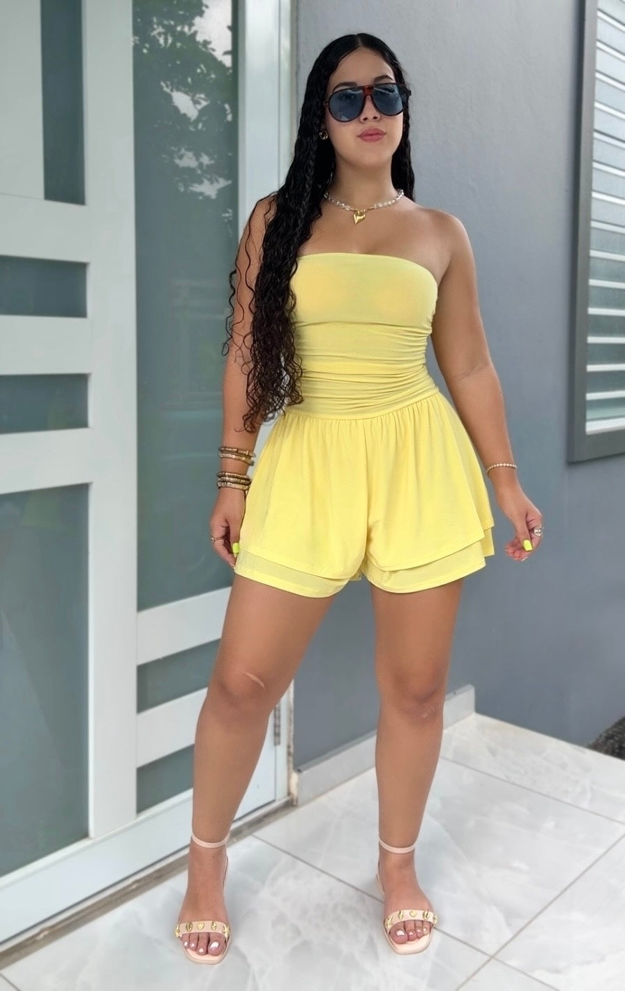 Butter Ruffle Romper Dress