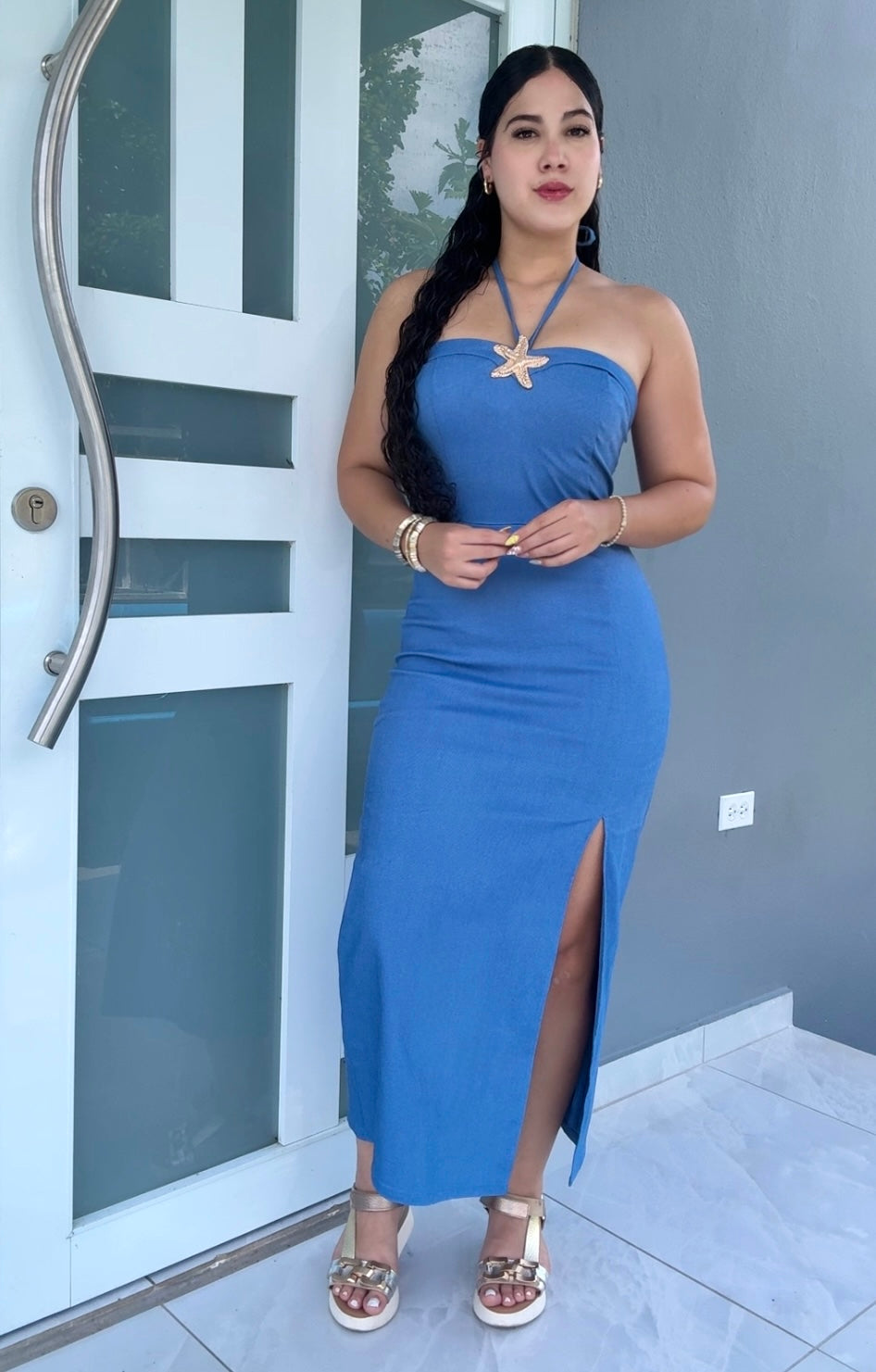 Starfish Denim Maxi Dress