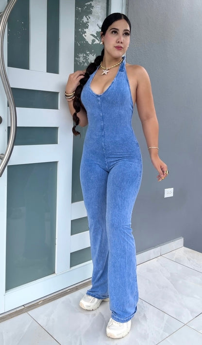 Sculpt Denim Jumpsuit