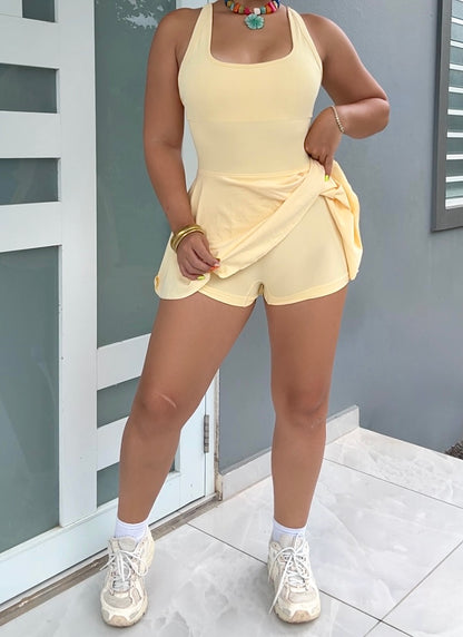 Yellow Fit Romper Dress