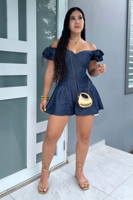 Denim Belle Romper Dress