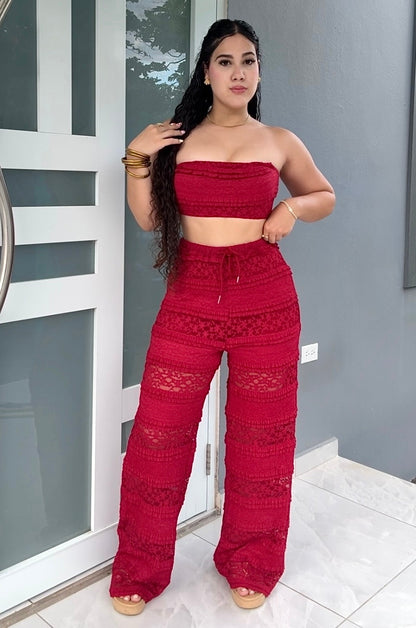 Red Lace Set