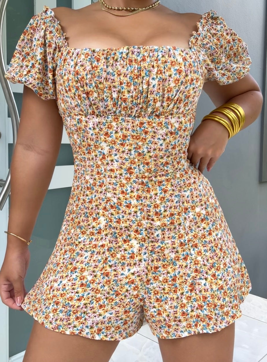 Golden Bloom Romper