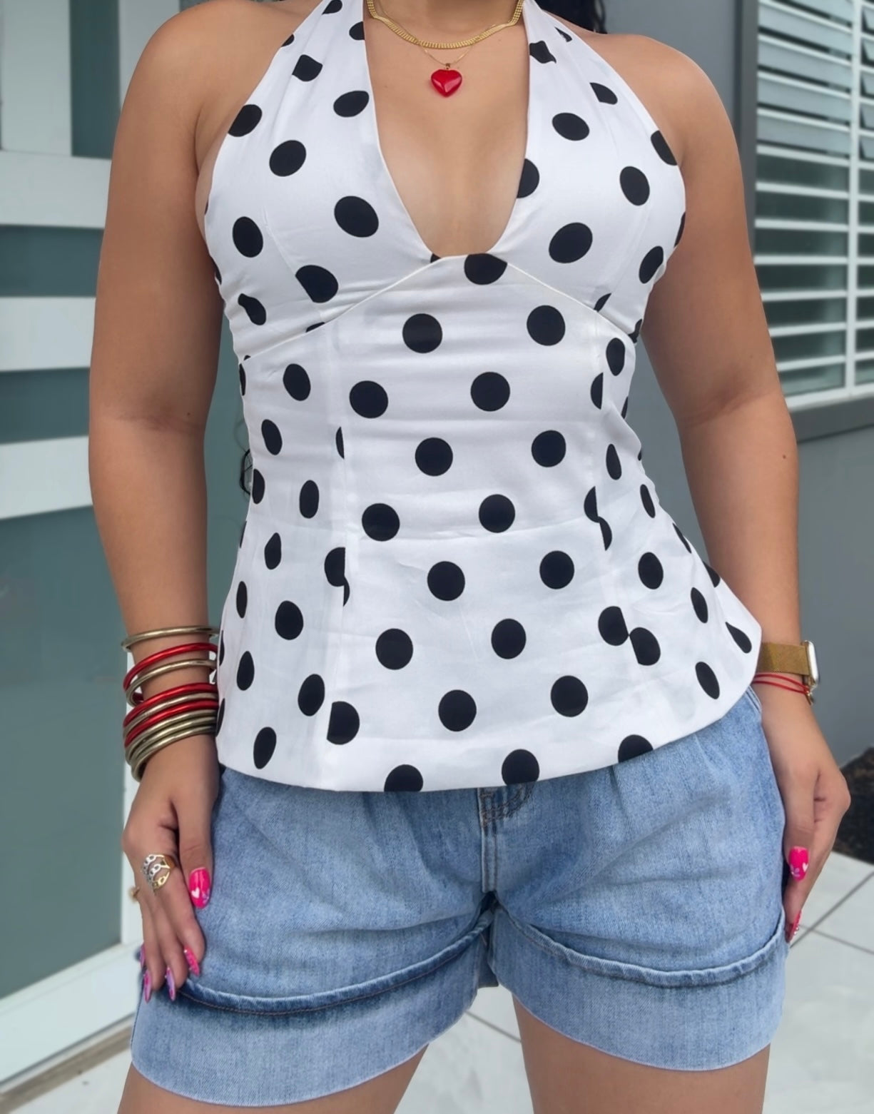 Polka Halter Top
