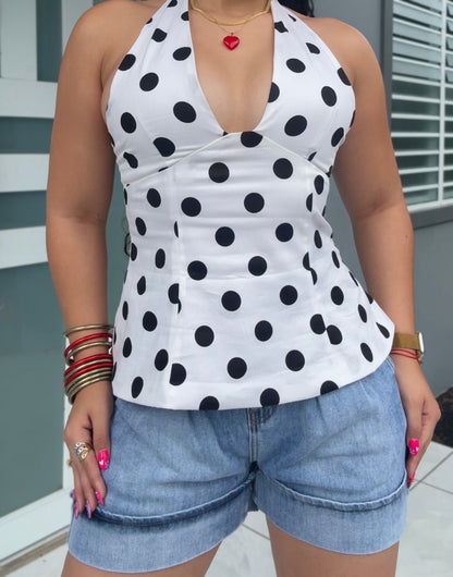 Polka Halter Top