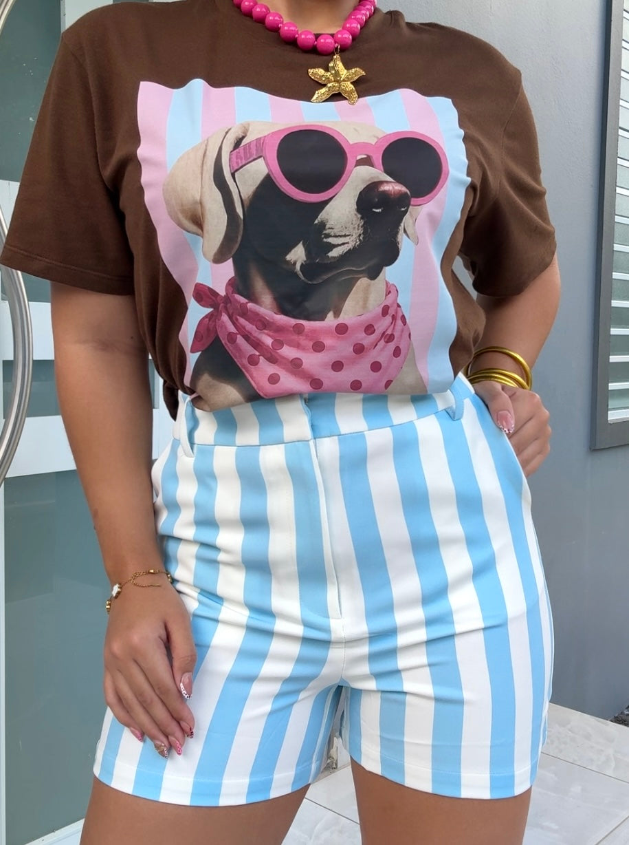 Brown Pink Pup T-Shirt