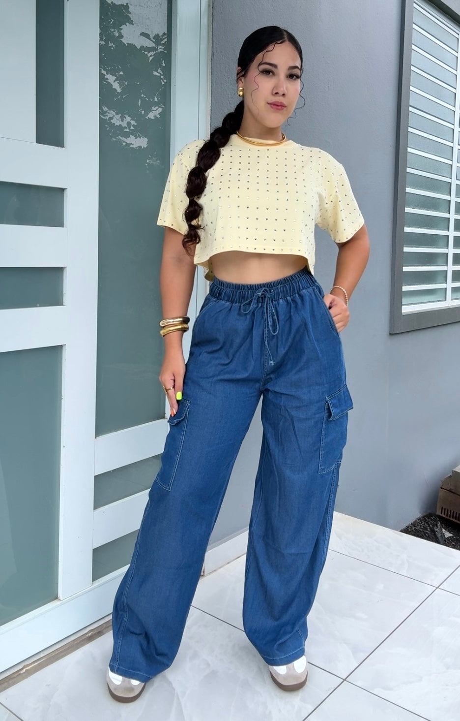 Denim Cargo Pants