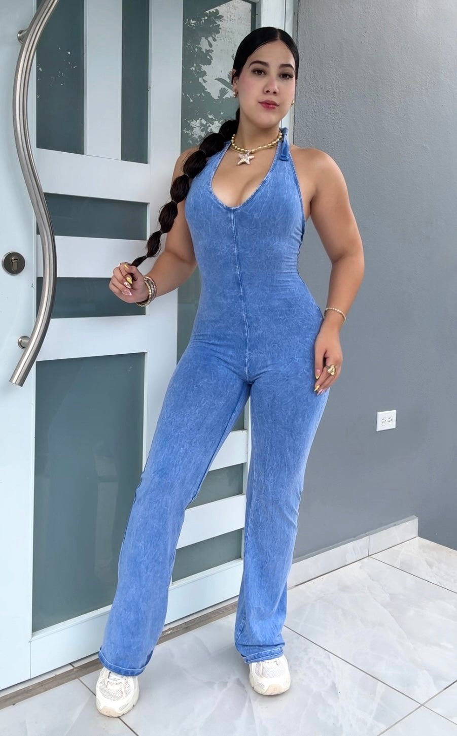 Sculpt Denim Jumpsuit