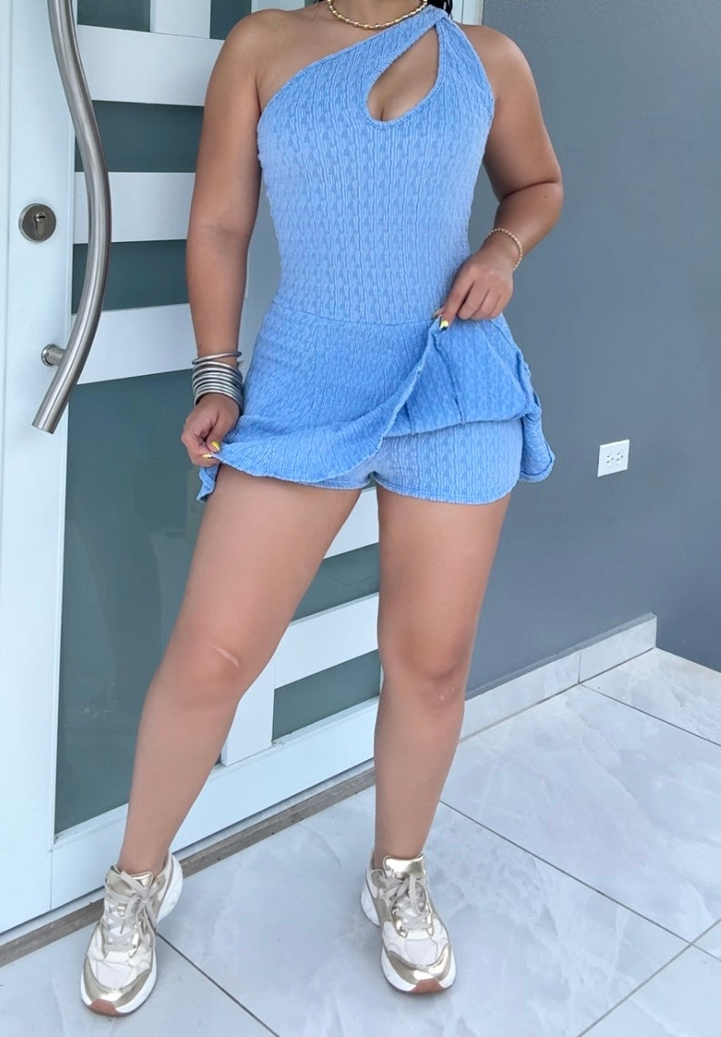 Sky Blue Romper Dress