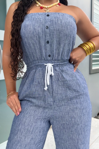 Ocean Denim Romper