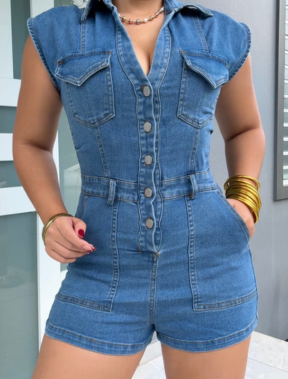 Denim Sculpt Romper (Stretch)