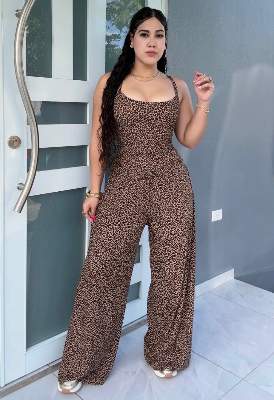 Mocha Leopard Jumpsuit