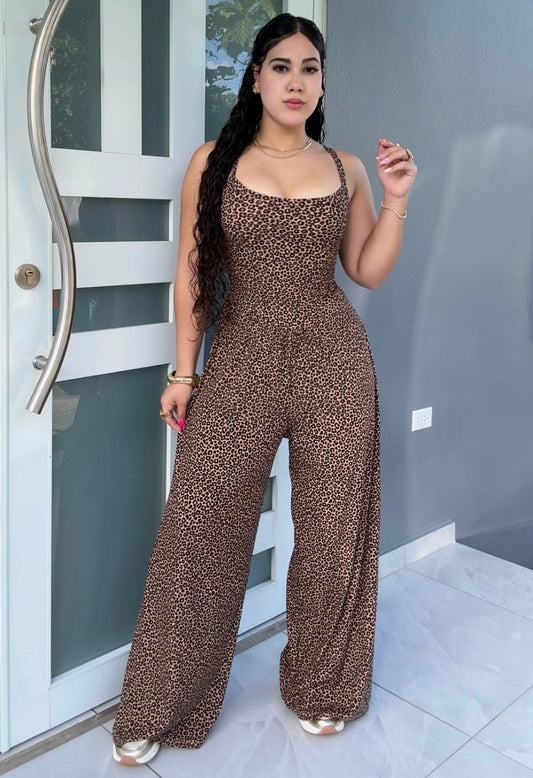 Mocha Leopard Jumpsuit