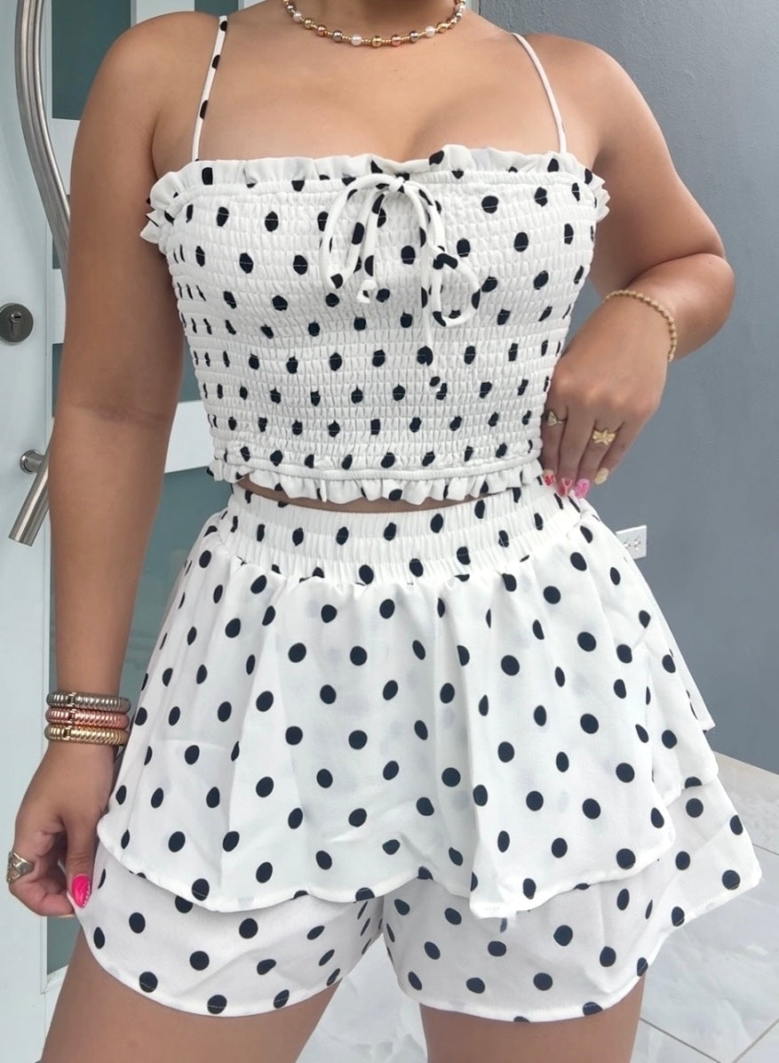 Polka Breeze White Set