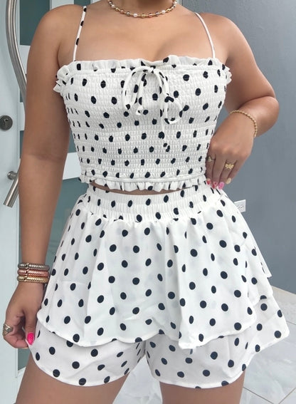 Polka Breeze White Set